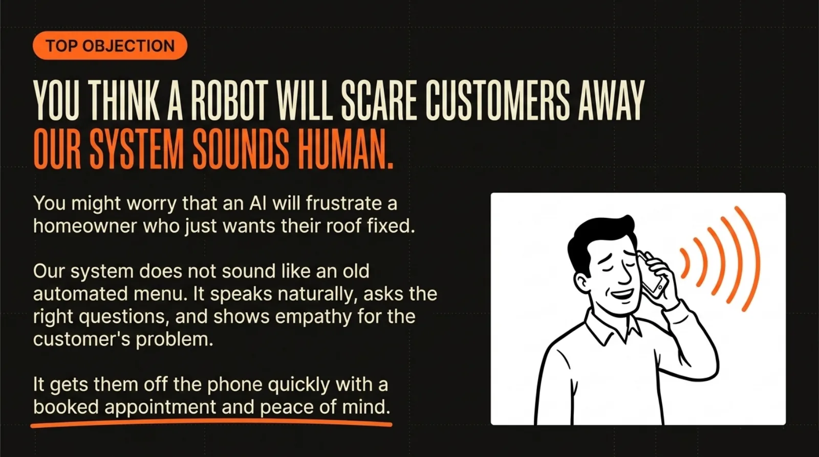 The J1 Systems AI receptionist sounds human, not like a robot menu.