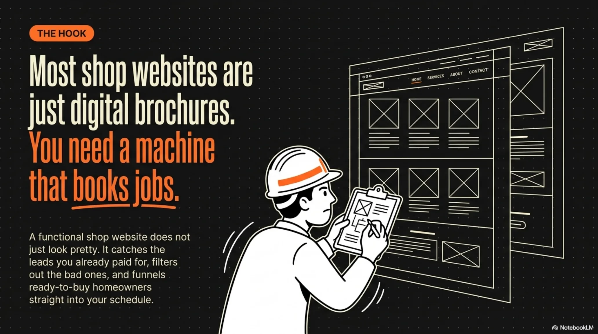 Most shop websites are digital brochures; a landscaping website should be a machine that books jobs by catching the leads you already paid for.