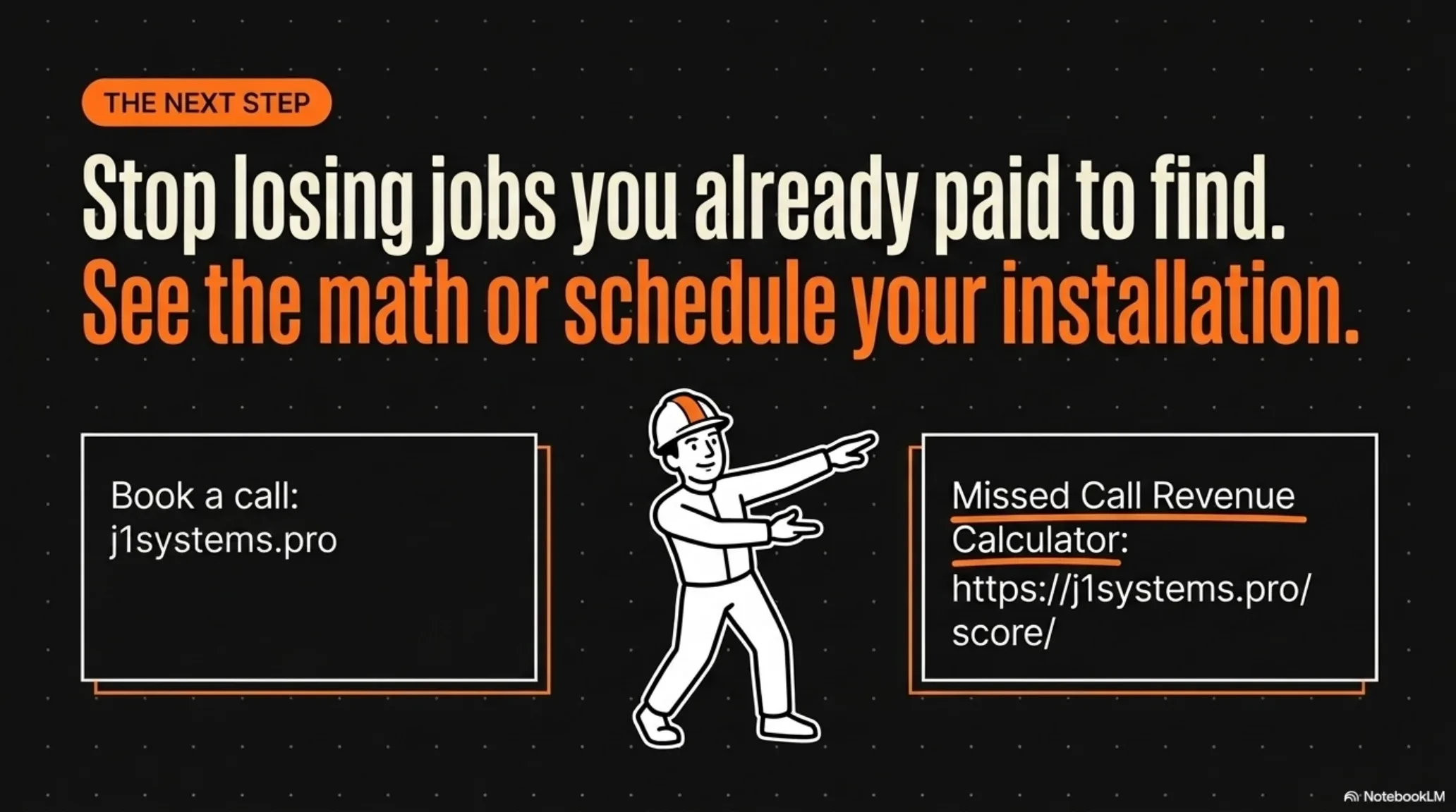 The next step: see the math with the Missed Call Revenue Calculator or book a call at j1systems.pro.