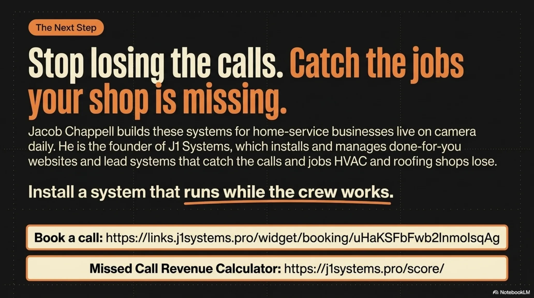 Stop losing the calls and catch the jobs your shop is missing: book a call or run your numbers in the Missed Call Revenue Calculator.